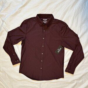 Rhone Men's Button Up Shirt Red Size M Commuter Classic Fit Long Sleeve